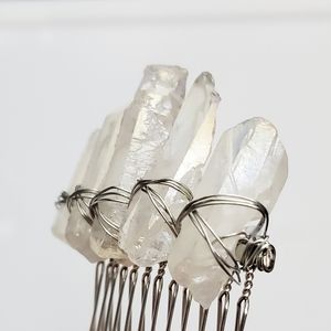 Titanium Aura Quartz Crystal Boho Bridal